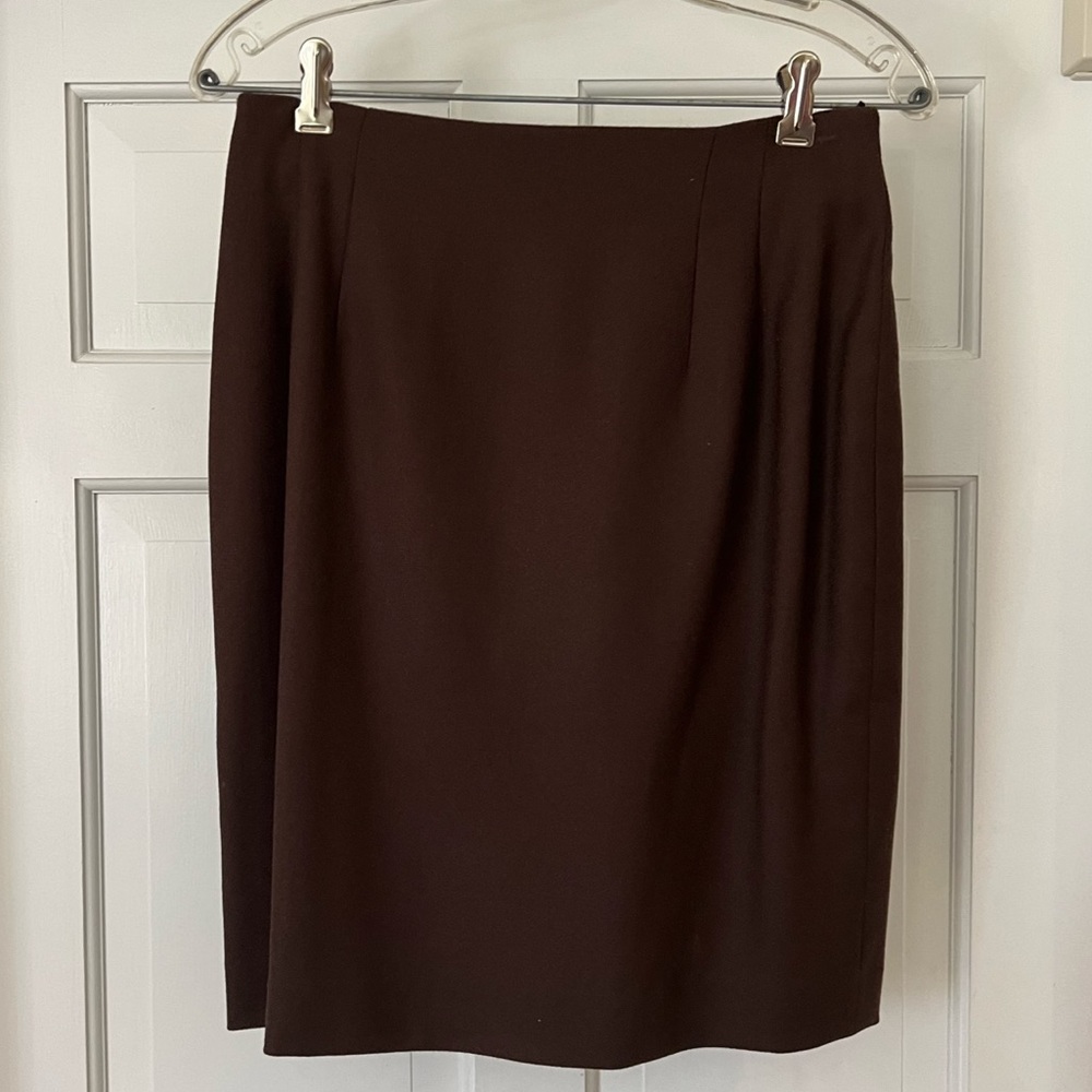 Vintage 100% brown pencil skirt size 10